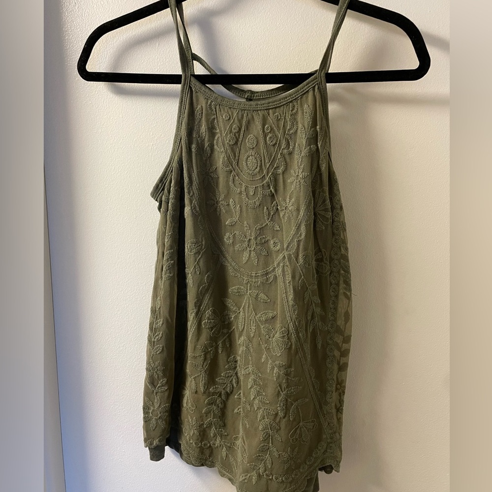 Rewind Lace Army Green Tank